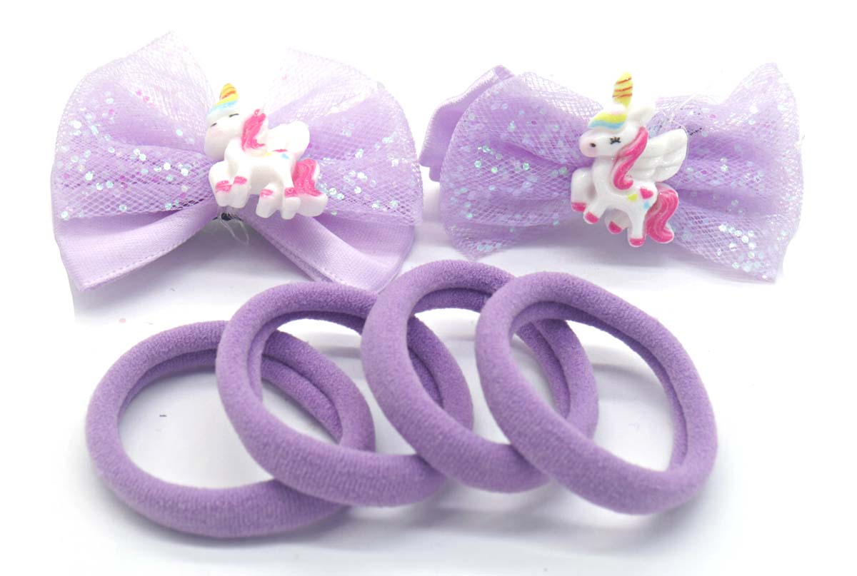 I-D11.1 H712-006 Hair Tie Set No.2 - 6pcs Purple