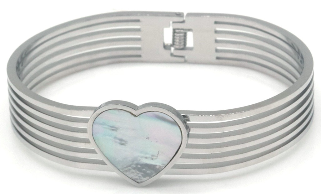 B-D19.2 B2589-139S S. Steel Bangle Heart MOP
