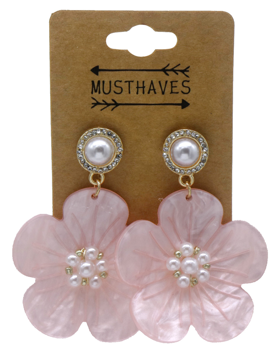 D-B24.2 E001-017 Earrings Flowers 5.5x3.5cm