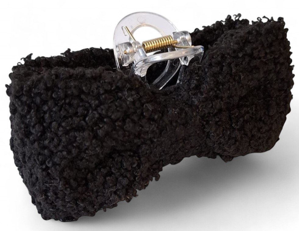 X-E5.2 H1039-021-3 Hair Claw Teddy Bow 10.5cm Black