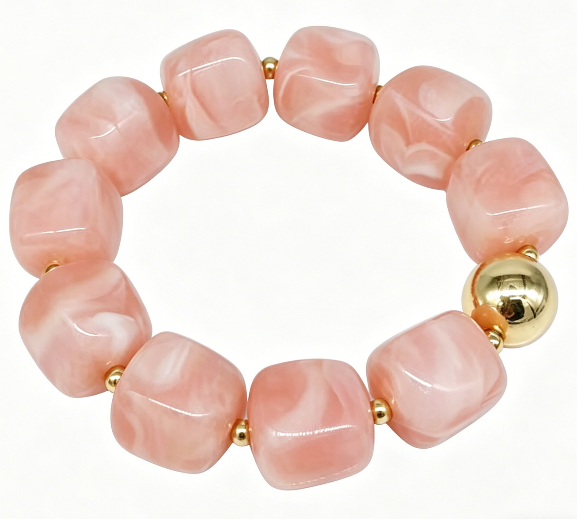 F-D23.2 B2614-072-14 Beads Bracelet Pink