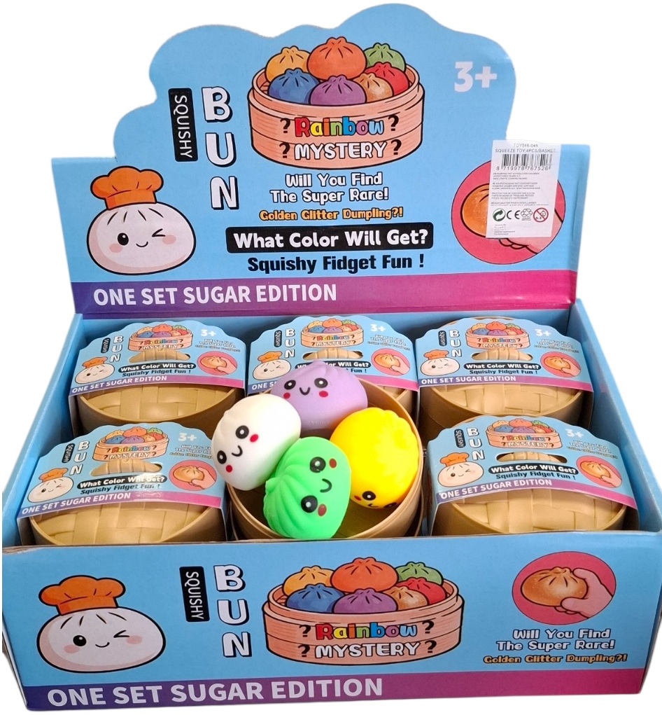 R-A3.2 TOY046-046 Squishy Dumpling 4pcs in Basket - 12pcs 