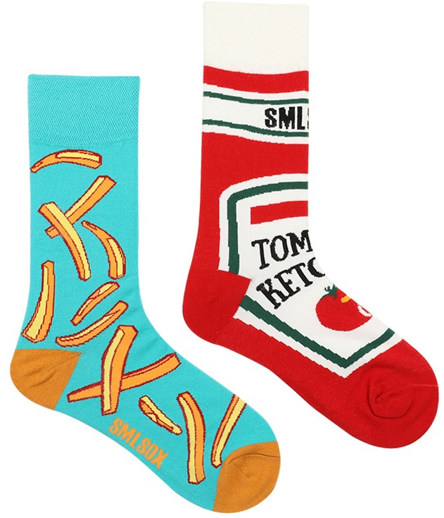 S-G2.2 SOCKS2368-023 Pair of Socks Size 38-45 Fries-Ketchup