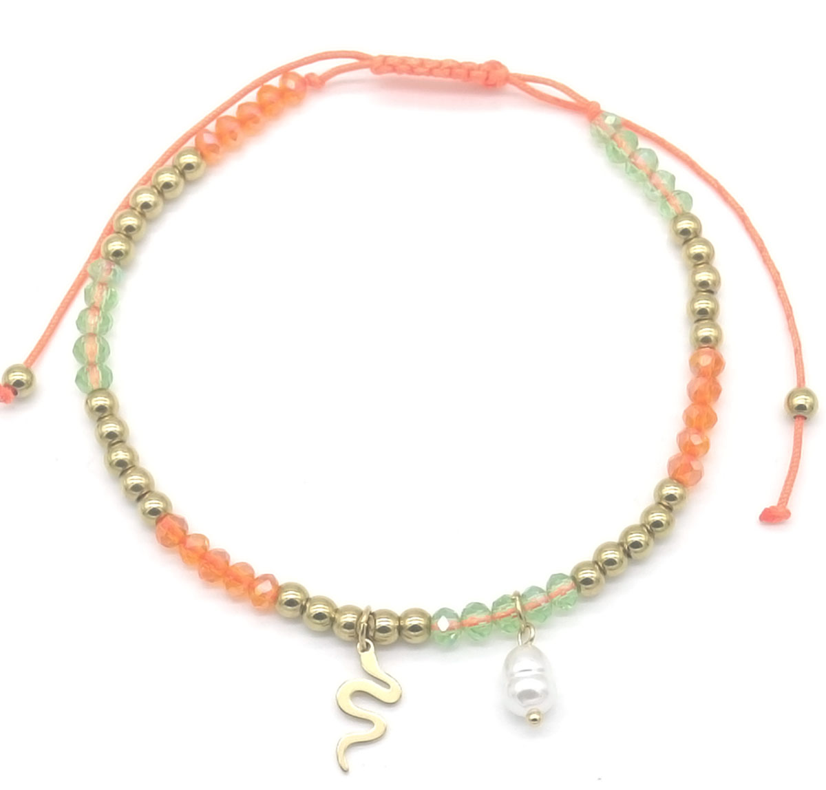 G-C14.2 ANK103-015-6 Anklet S. Steel Glassbeads