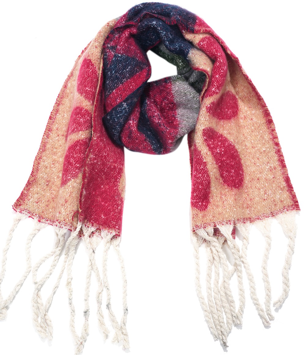 K-C7.1 SCARF705-234-2 Winter Scarf Flower 190x40cm