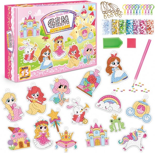 X-G6.2 KY2348-005 Diamond Painting Keychain Set for 15 Keych
