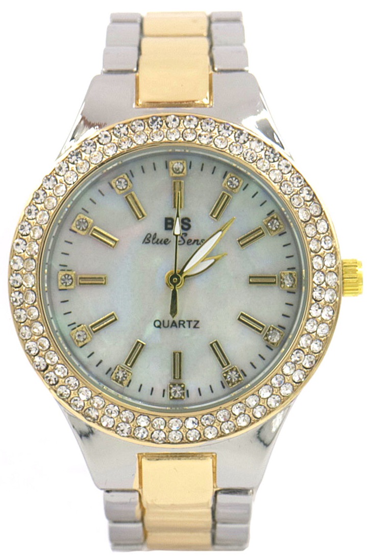 A-D5.3 W631-001SG Quartz Watch Crystals - MOP Dial 38mm Silver - Gold