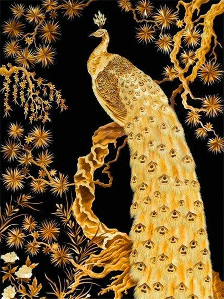 Q-J8.2 DP2280259 Diamond Painting Peacock 50x40cm - Square S