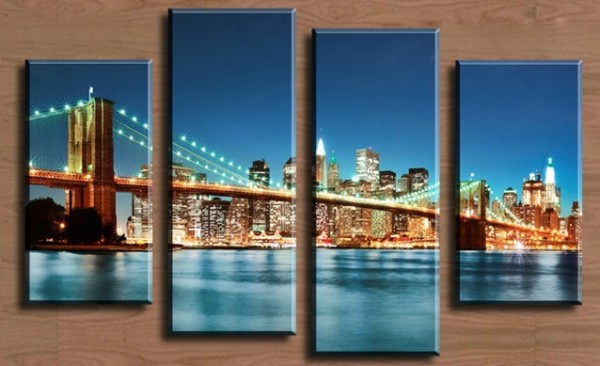 L-A1.1  DF102 Diamond Painting 4 Frames Skyline 120x80cm