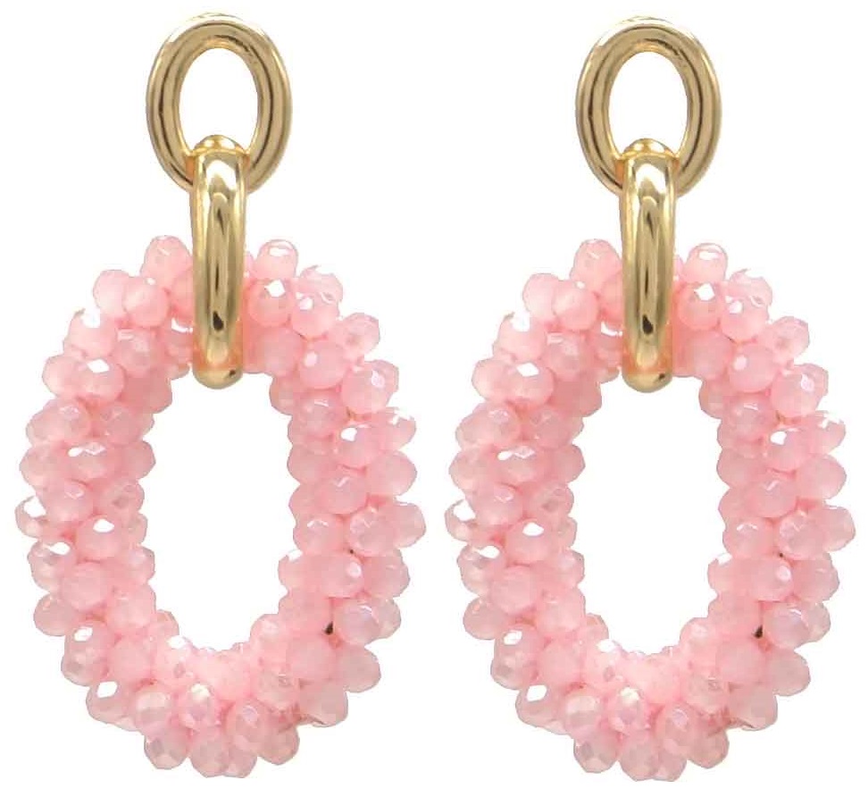 D-C15.3 E725-001 No. 14 Earrings Glass 5cm Pink