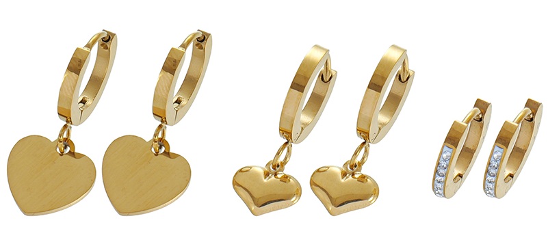 I-D6.2 E1131-076G S. Steel Earring Set 3 Pairs