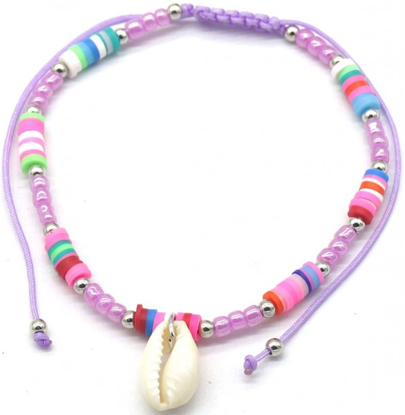 E-E21.3 ANK627-019 Anklet Shell Purple