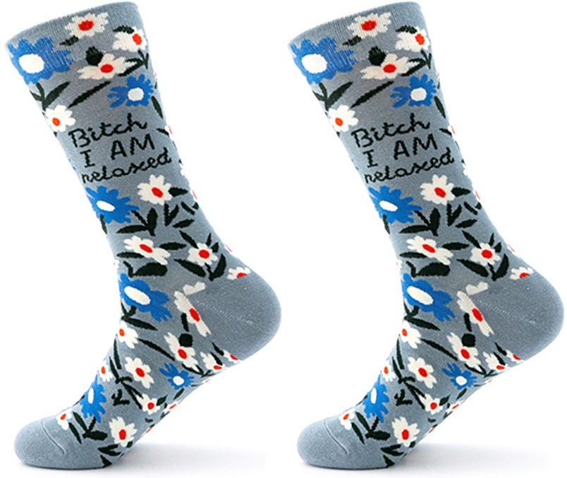 S-I3.1 SOCKS2316-137-4 Pair of Socks Size 38-45 Flowers Relaxed