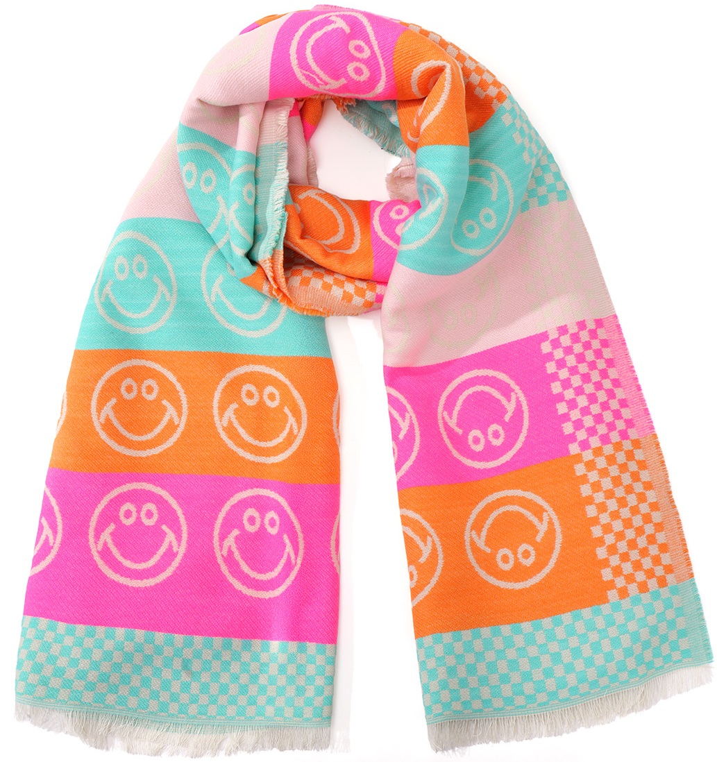 Q-D3.2 SCARF1008-001-3 Scarf Smileys 180x70cm