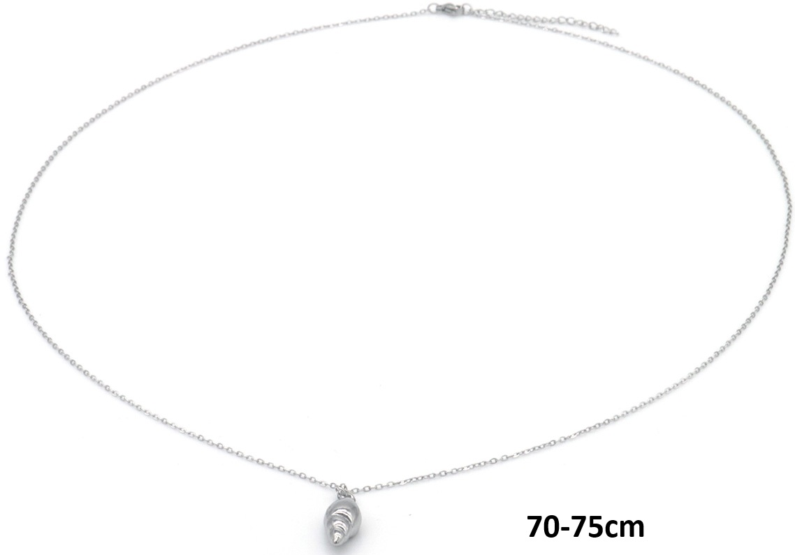 A-B5.1 N2556-004S-1 Long S. Steel Necklace Shell 70-75cm