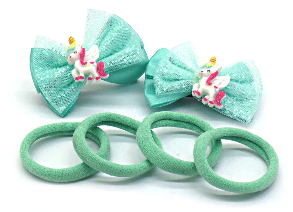 J-B12.1 H712-006 Hair Tie Set No.4 - 6pcs Green