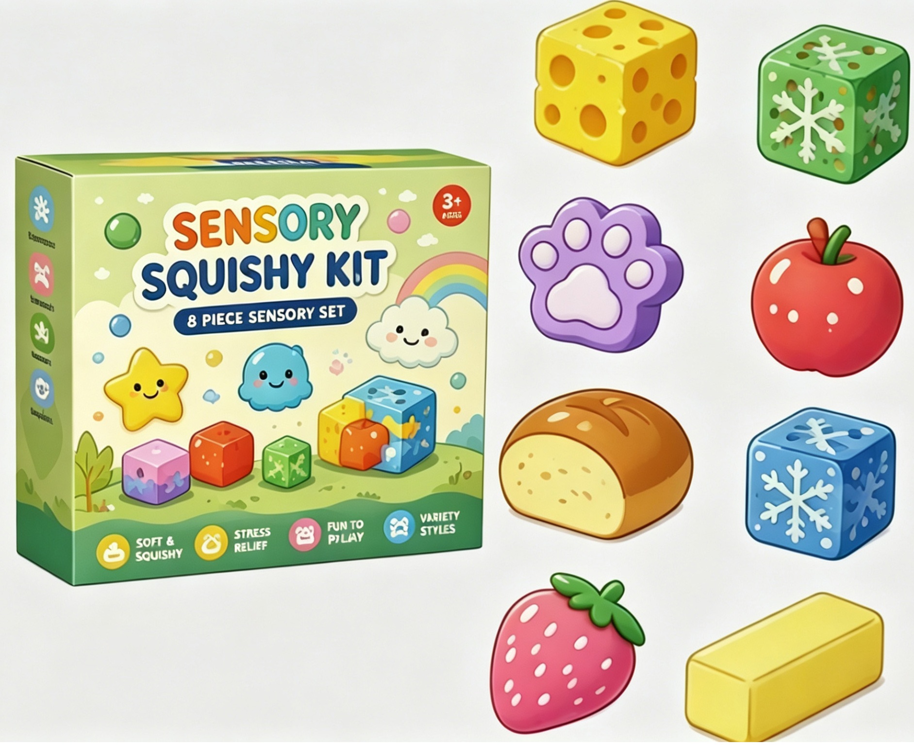 Z-B3.2 TOY2610-142 Squishy Fun Box 8pcs