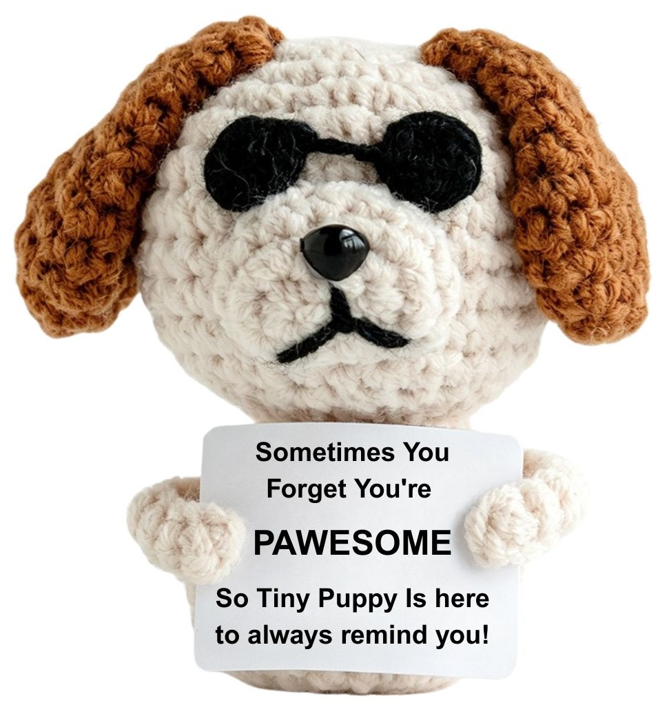 R-F2.2 T2405-398 Positive Knitted Puppy 10cm