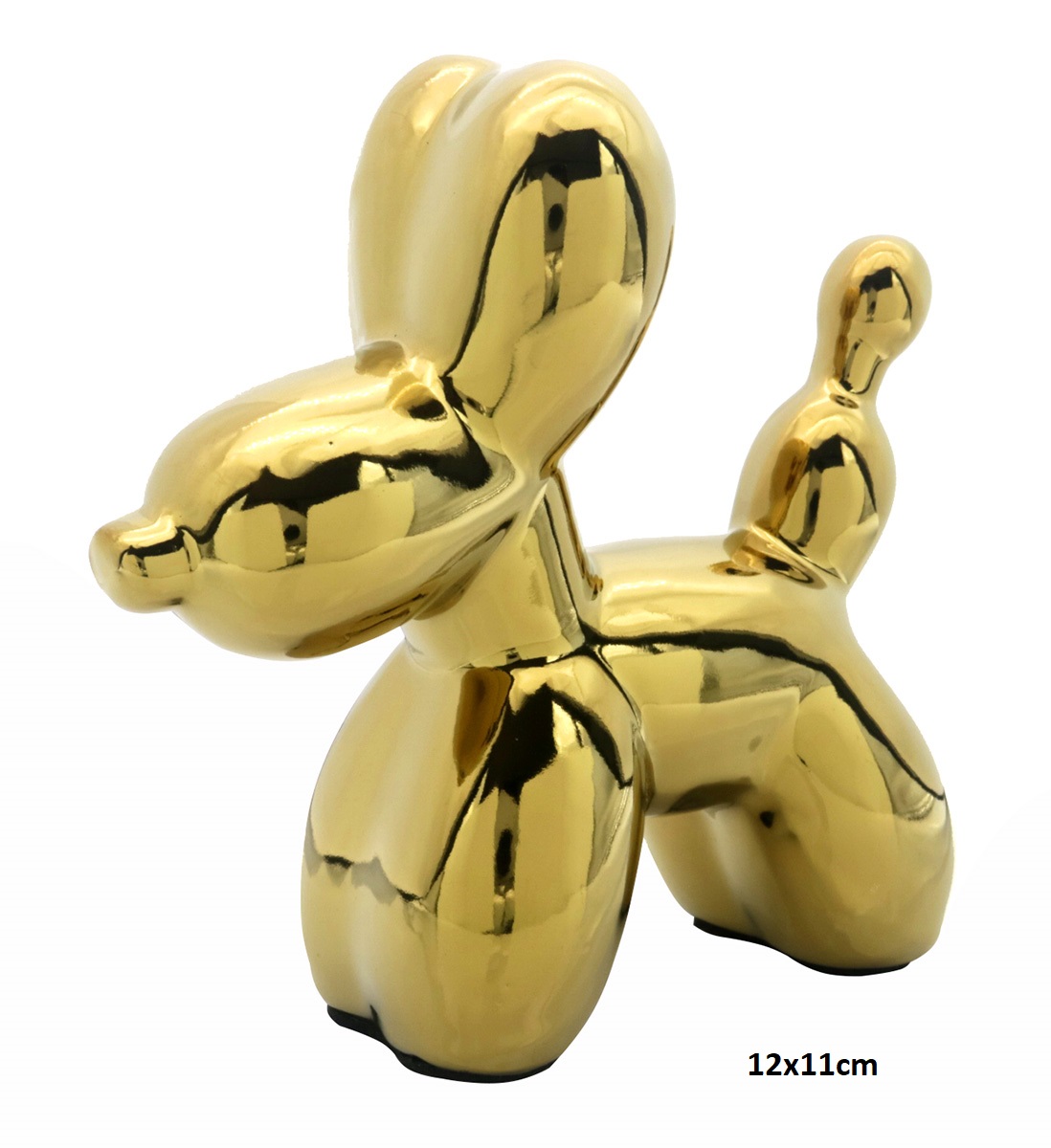 R-G2.2 C952-002G Ceramic Dog Gold 12x11cm