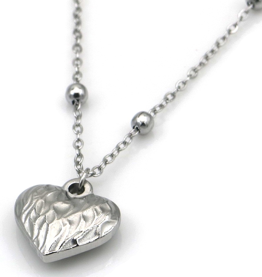A-A12.2 N1141-001S S. Steel Necklace Heart 40-45cm