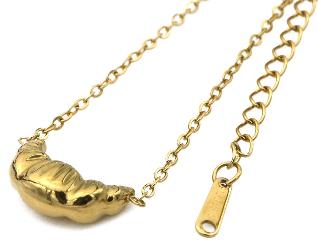 F-F21.1 N2591-001G S. Steel Necklace Croissant 40-45cm