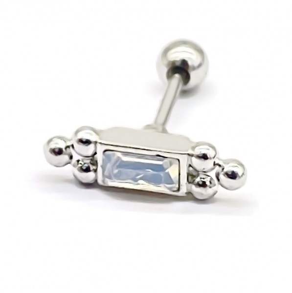 B-F7.5 E620-014S S. Steel 316L CZ Ear Piercing 11mm B-F7.5 E620-014S S. Steel 316L CZ Ear Piercing 11mm