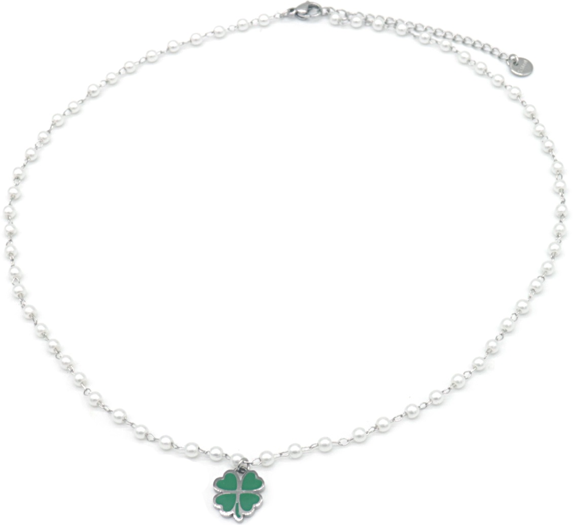 E-C9.2 N835-022S S. Steel Necklace Clover