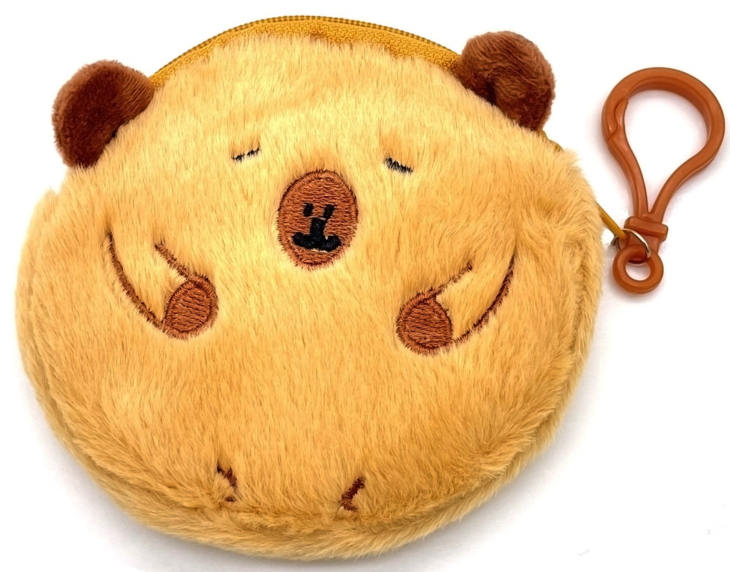 Q-D6.2 KEY1042-003 Plush Wallet Capybara 10.5cm - Mixed Designs 1pc