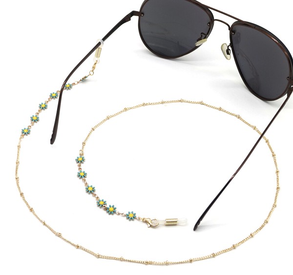 C-B9.1 GL002-025G Sunglass Chain 6 Daisy Blue