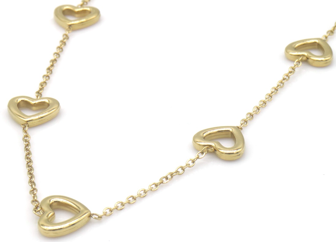 C-D15.2  N2583-001G S. Steel Necklace Hearts 40-45cm