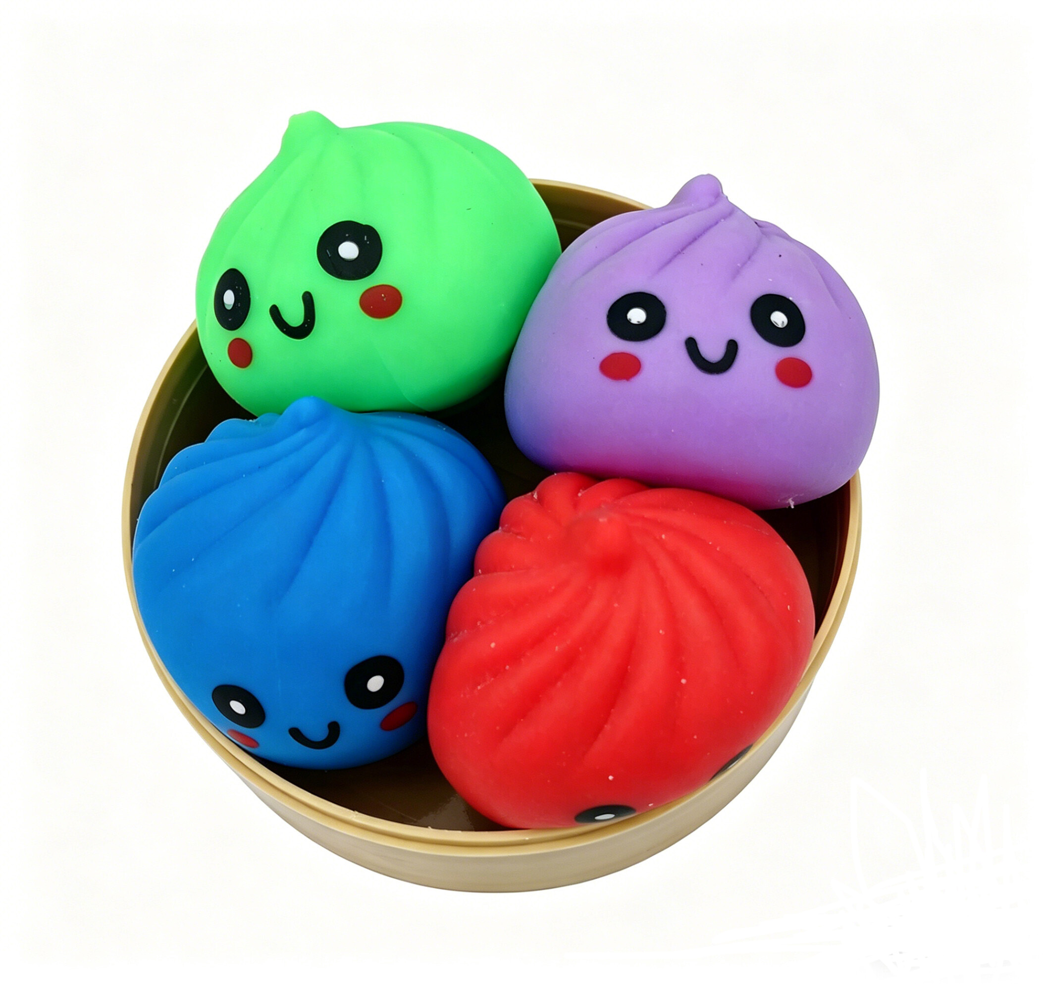 R-A3.2 TOY046-046 Squishy Dumpling 4pcs in Basket - 12pcs 
