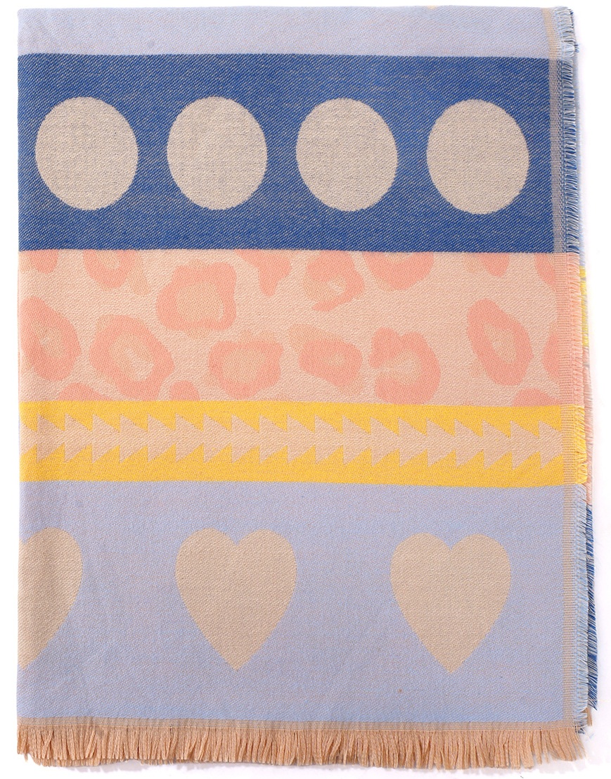 Q-B7.2 SCARF1008-001-1 Scarf Leopard - Hearts 180x70cm