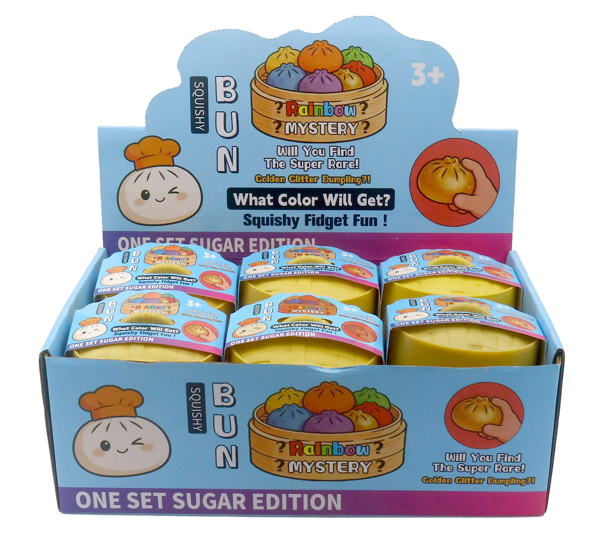 Z-B3.1 TOY006-003 Squishy Dumpling 8.5cm Sugar - 12pcs Glitter