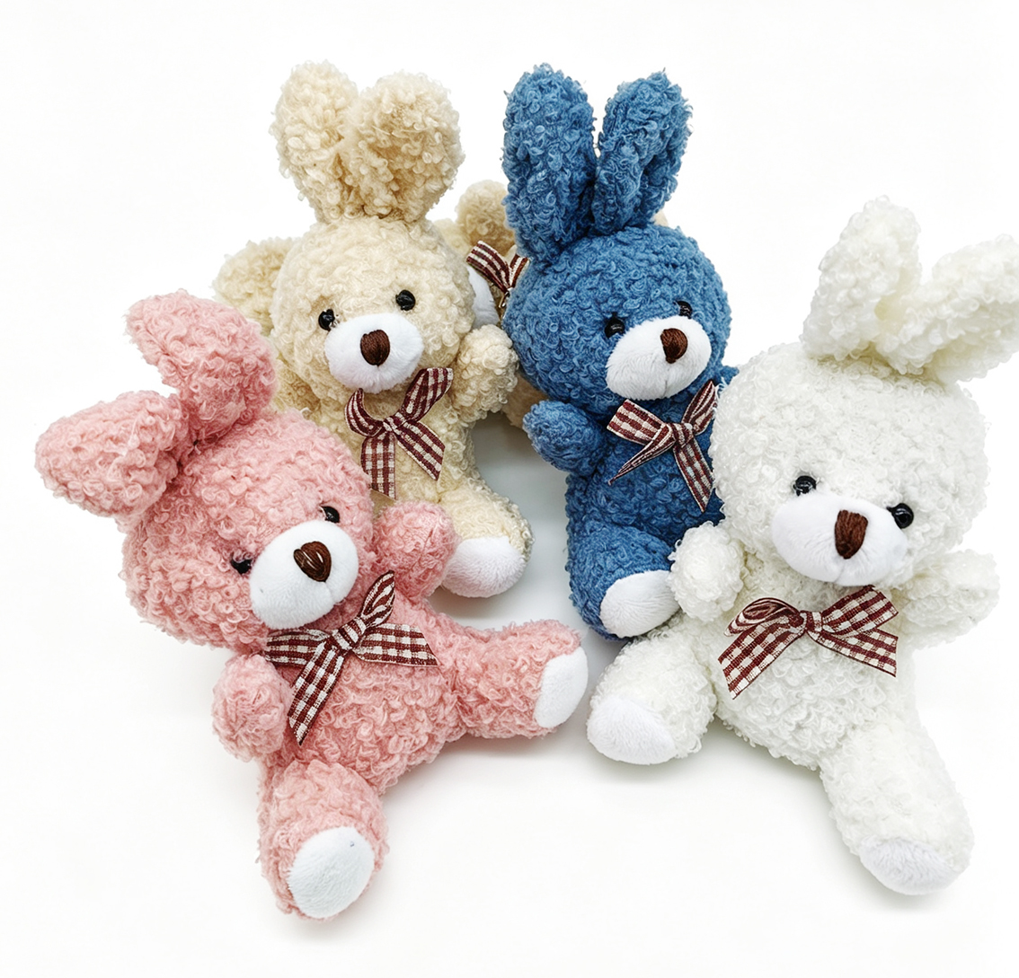 Y-C2.5 KY615-466A Plush Keychain Rabbit 1.1.5cm Mixed Colors - 1pc