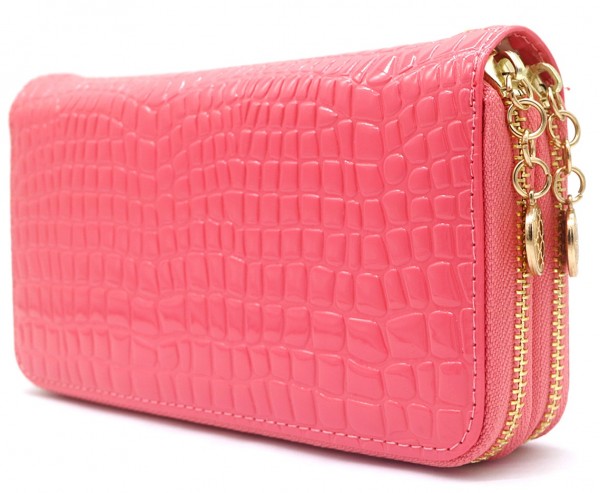 I-B14.1 WA004-008 PU Wallet Croco 19x10x3.5cm Pink