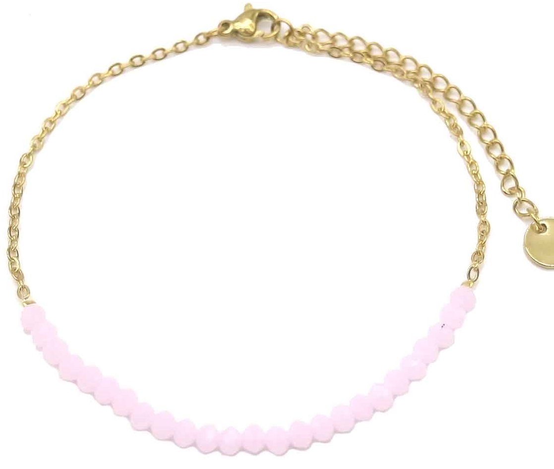 J-D8.3 ANK103-005-2 S. Steel Anklet Glassbeads