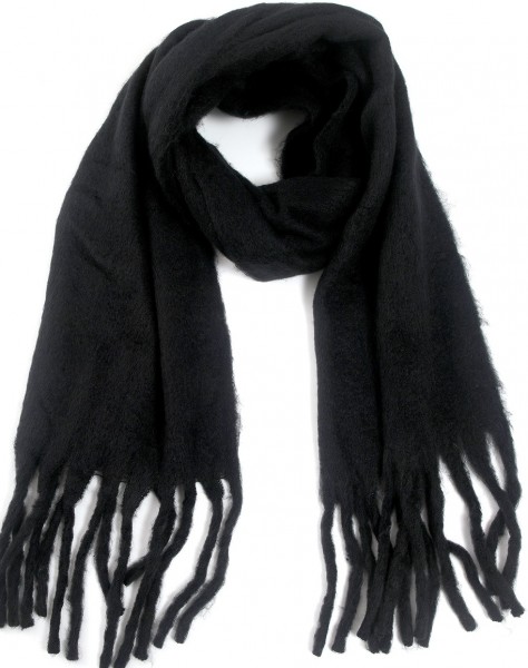 Z-C6.1 SCARF705-002 No. 1 Scarf Tassels 200x43cm Black
