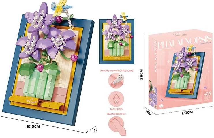 Y-A1.4 BB824E Building Blocks Flower Painting 408pcs