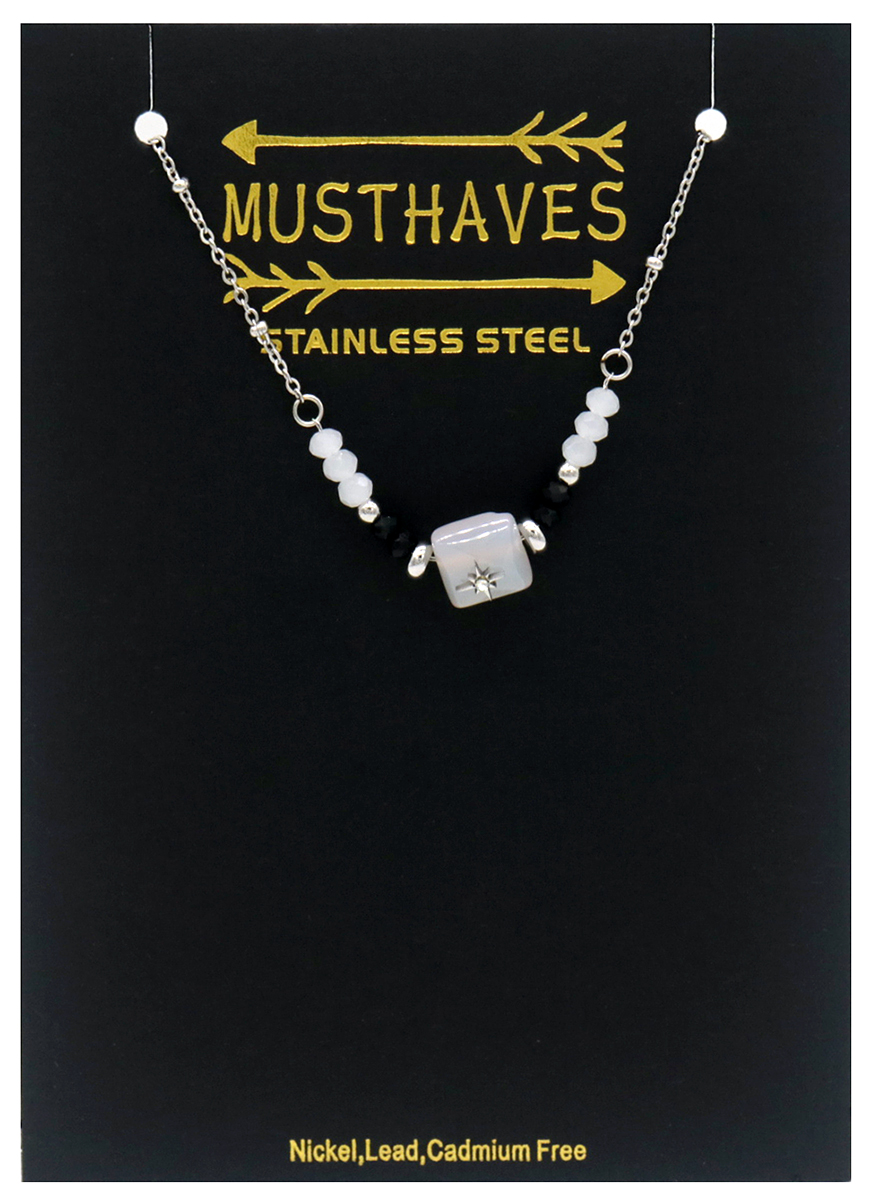 A-B21.1  B2275-004S S. Steel Bracelet Stones