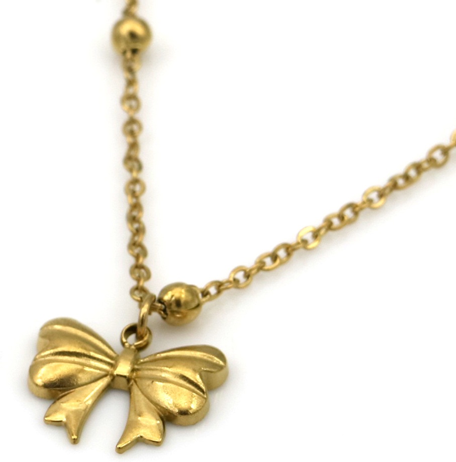 B-A10.1 N1141-002G S. Steel Necklace Bow 40-45cm