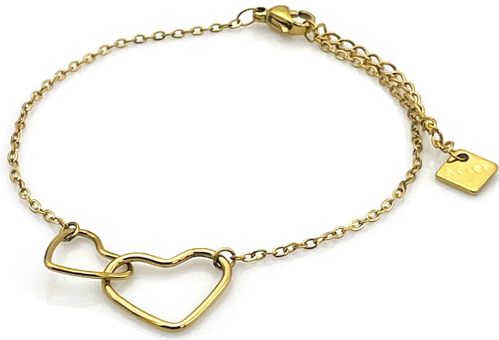 B-F18.1 B1139-001G S. Steel Bracelet Hearts 16-21cm