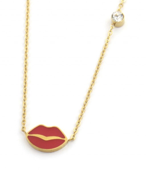 C-D6.5 N038-011G S. Steel Kids Necklace 12mm Lips 35-41cm