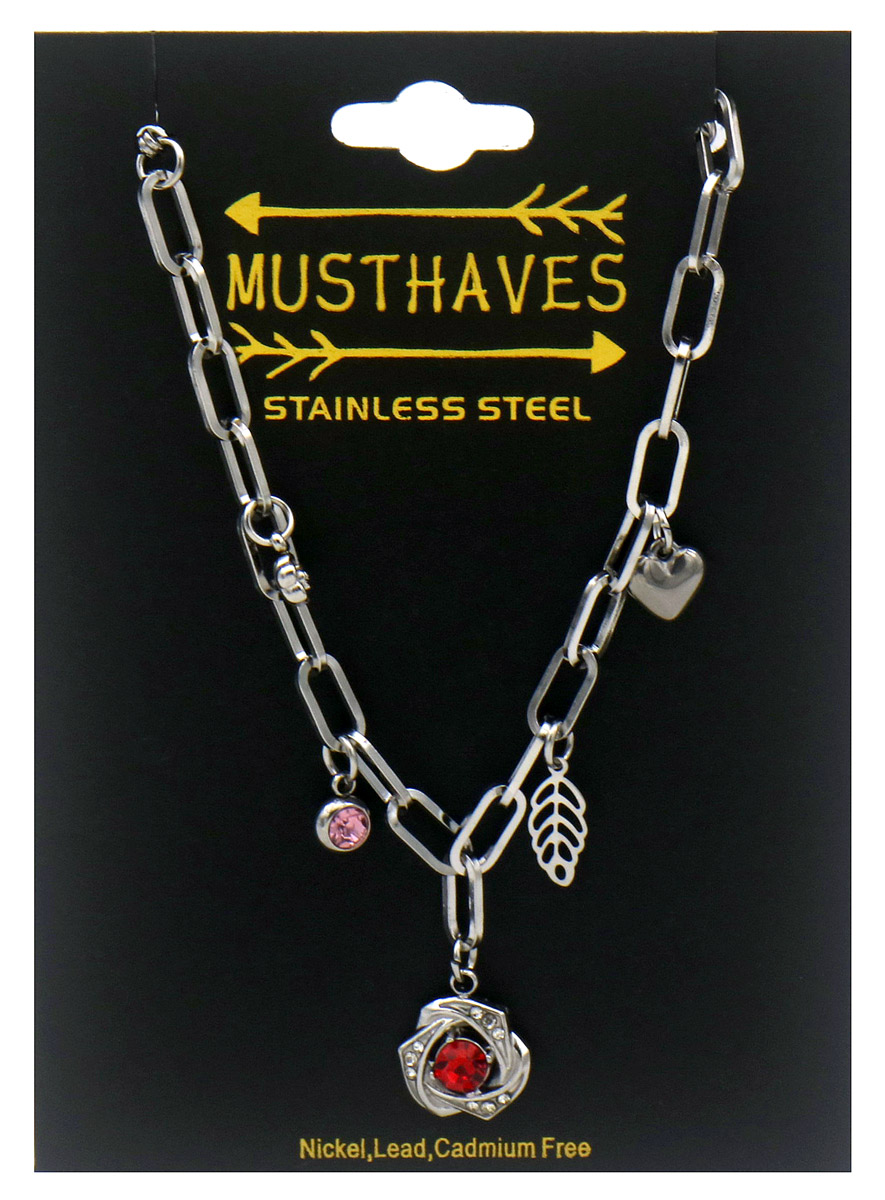 A-A7.5 B2616-036S S. Steel Bracelet Flower 16-21cm