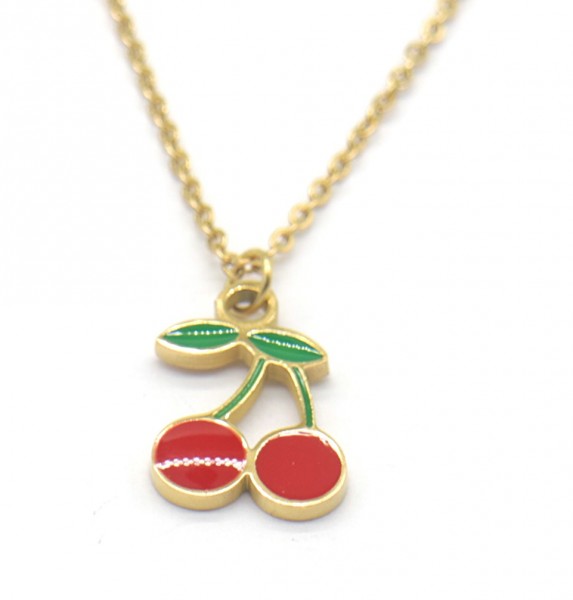 H-D5.2 N221-303G S. Steel Kids Necklace 15mm Cherries 35-41cm H-D5.2 N221-303G S. Steel Kids Necklace 15mm Cherries 35-41cm