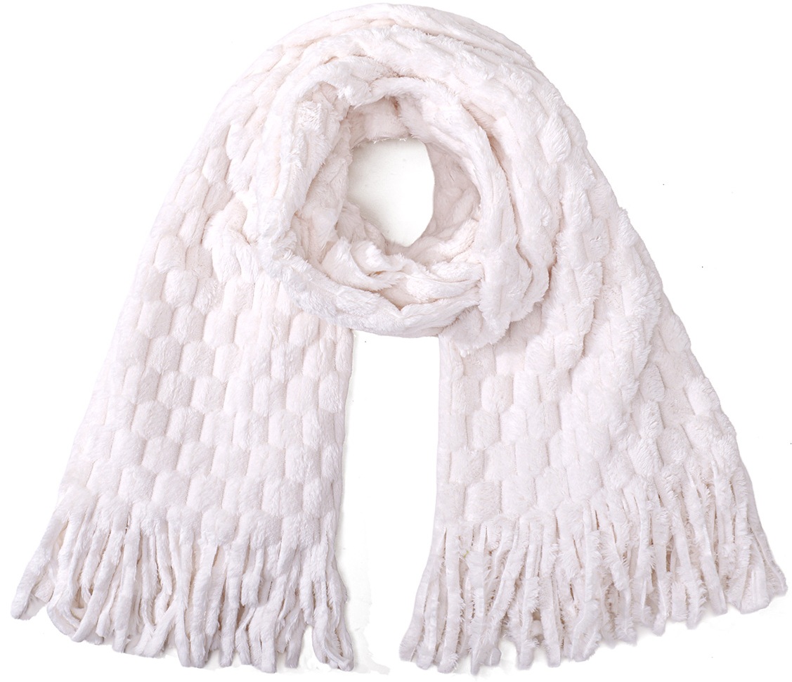 R-E3.2 SCARF1006-001-2 Soft Winter Scarf 180x60cm White