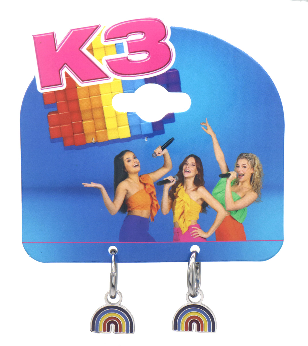 K3-RBE005 S. Steel Earrings Rainbow