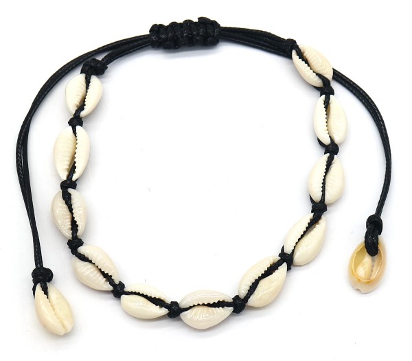F-D13.1 ANK2001-001A Anklet Shells Black