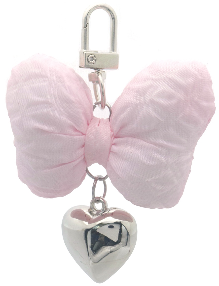 A-E22.1  KY2533-041-4 Keychain Heart - Bow Pink