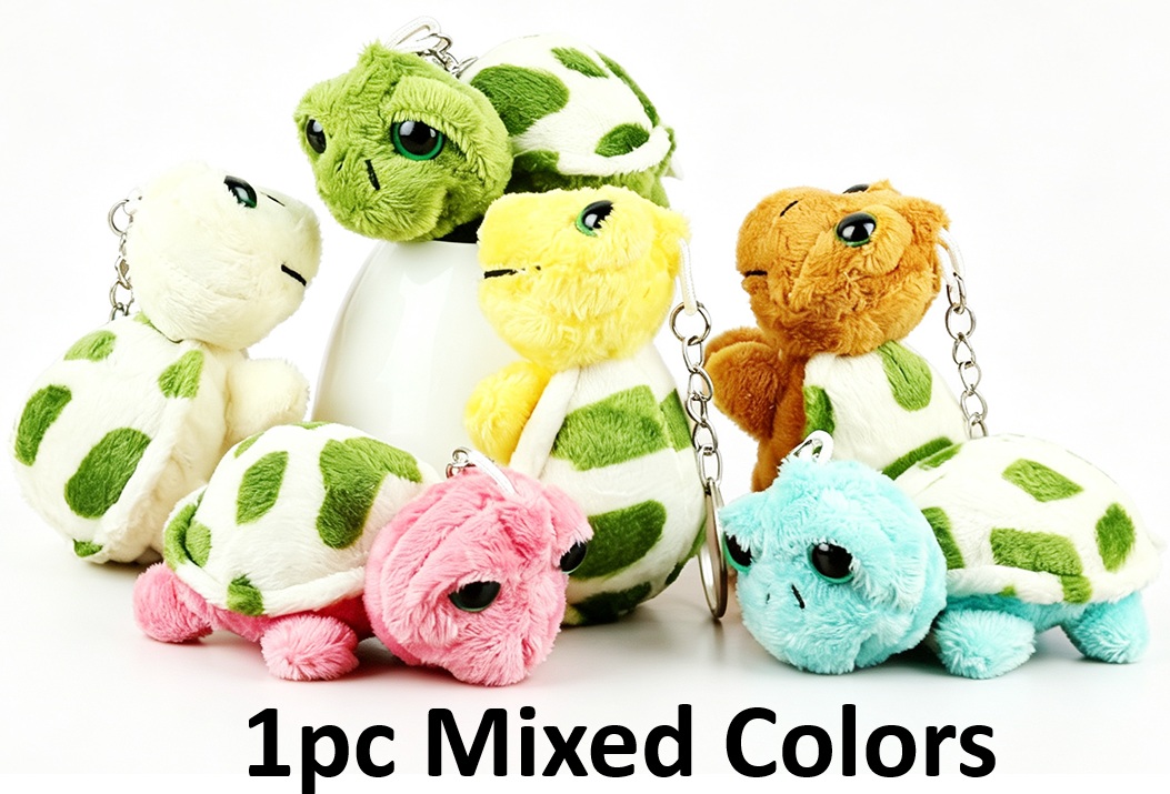L-B4.2 KY615-566 Plush Keychain Turtle 7.5cm Mixed Colors - 1pc