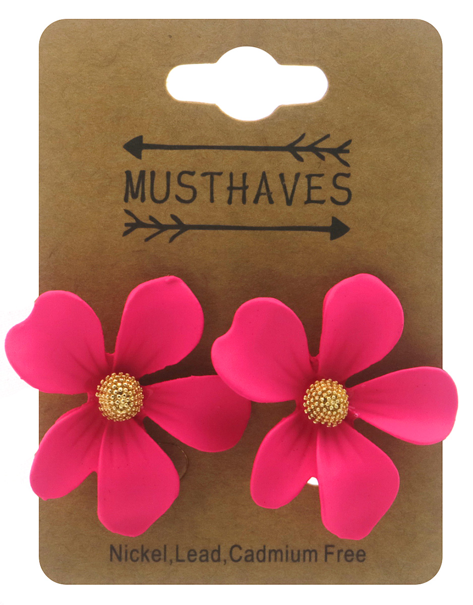 G-F9.2  E002-008-4 Earrings Flower 3cm